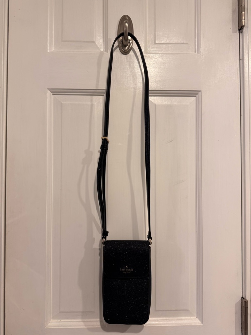kate spade Lola black glitter crossbody bag